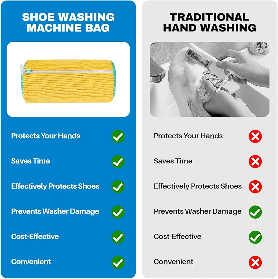 Reusable Shoe Washing Machine Laundry Bag – Sneaker Cleaning Mesh Bag for Washer & Dryer | Shoe Cleaner Protector
