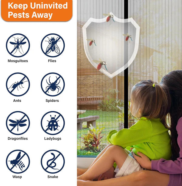 Magic Mesh Magnetic Screen Door Curtain – Easy Install Fly & Mosquito Net with Auto Magnetic Closure