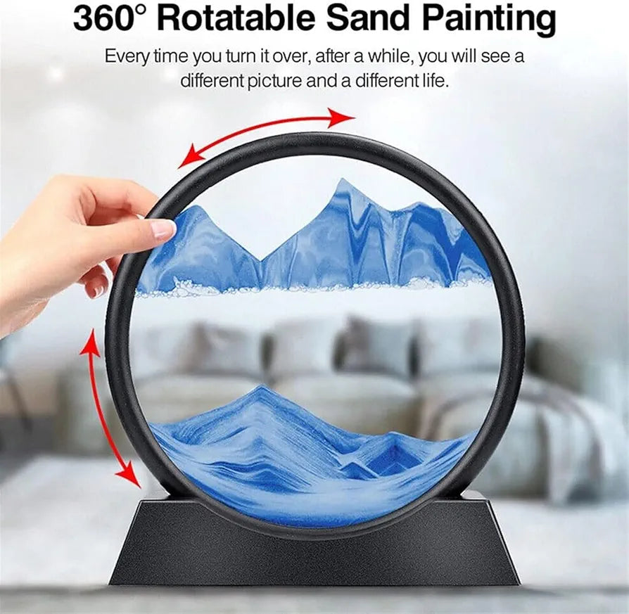 Moving Sandscape Glass Painting for Home Decor