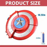 Captain America Shield Dart Launcher Toy for Kids | Soft Foam Dart Blaster with Target Board | Long Range Shooting Game